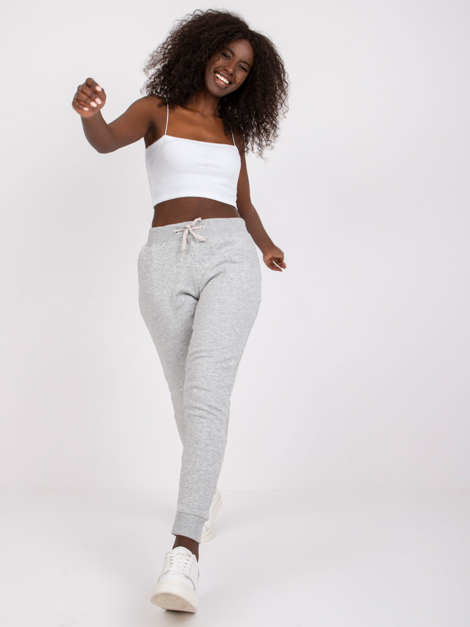 Svetlosivé basic tepláky Jessica TW-DR-1033.16P-grey Veľkosť: L
