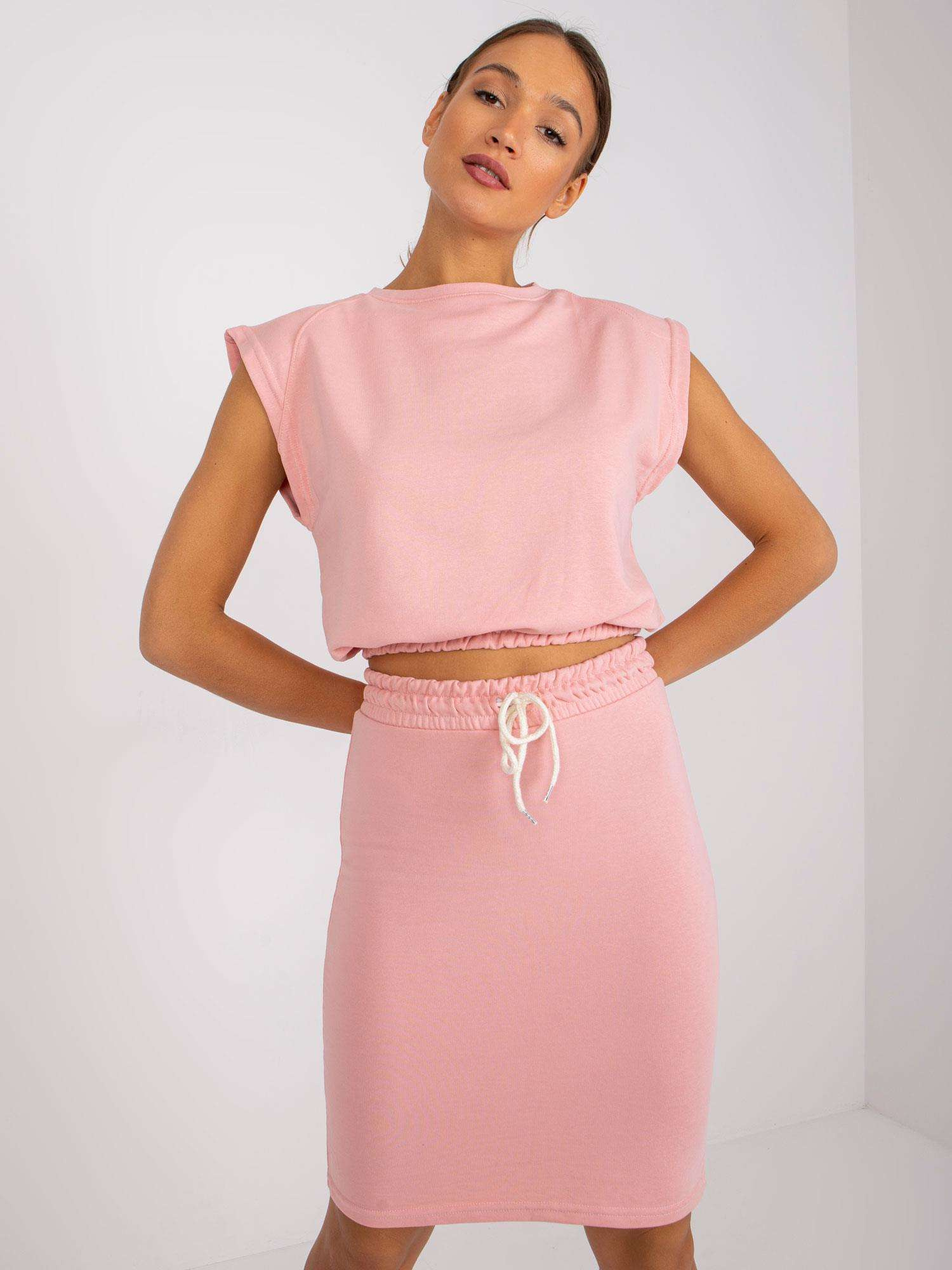 Svetloružový komplet sukne a topu Ursula -EM-KMPL-N596.24X-light pink Veľkosť: ONE SIZE