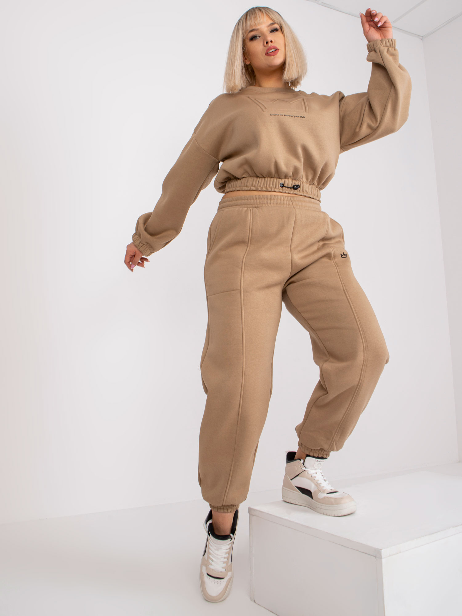 Béžový komplet Maleah "Choose the brand of your style." EM-KMPL-529.90-beige Veľkosť: L