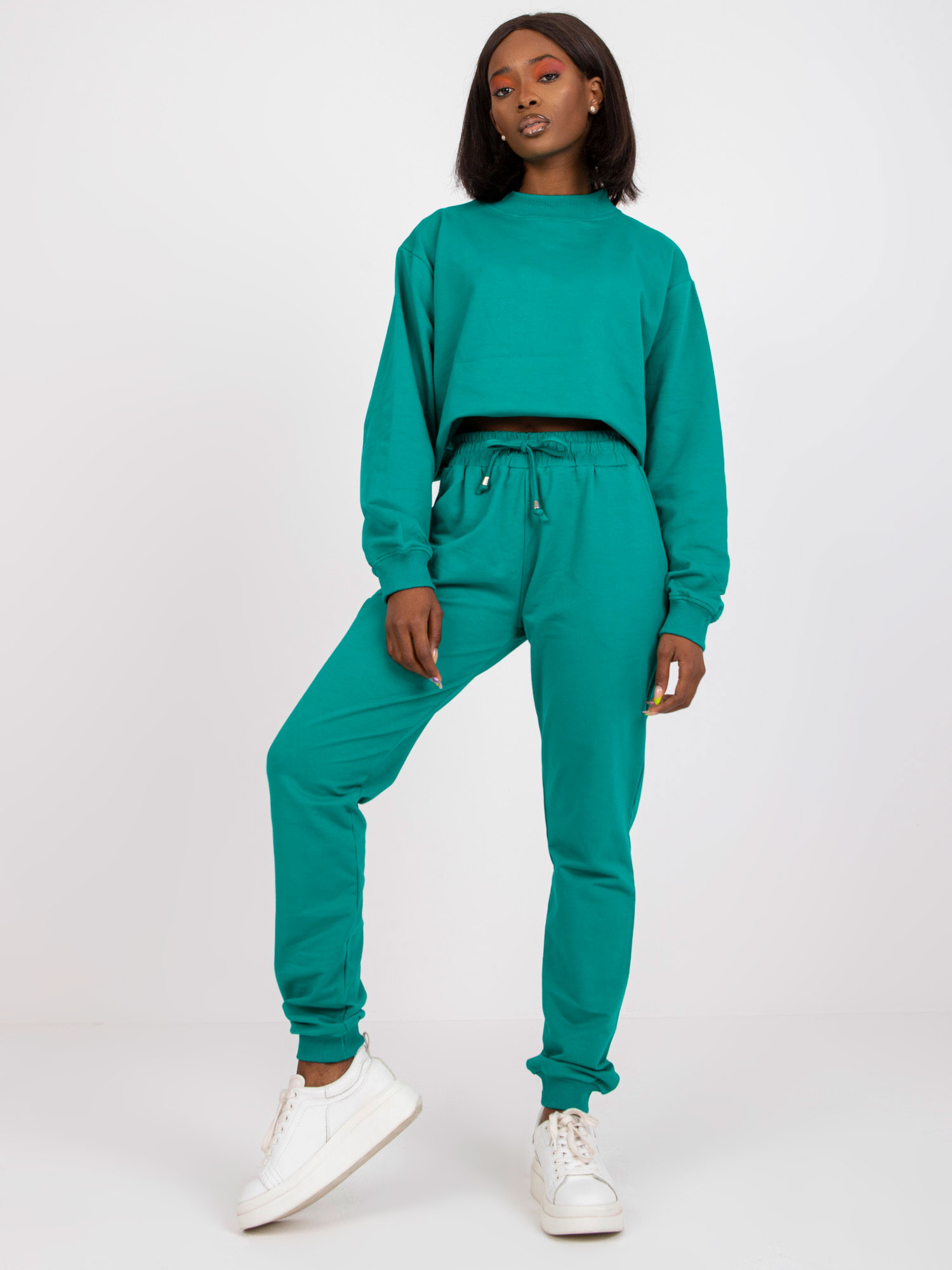 Tyrkysové bavlnené basic tepláky AP-DR-A-003-green Veľkosť: S