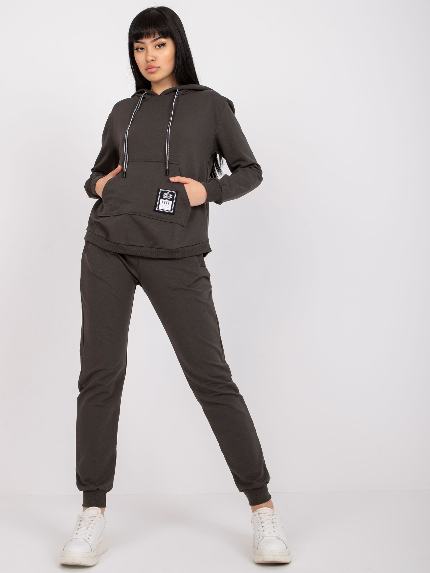 Khaki tepláková súprava s kapucňou -RV-KMPL-7754.11-khaki Veľkosť: S/M