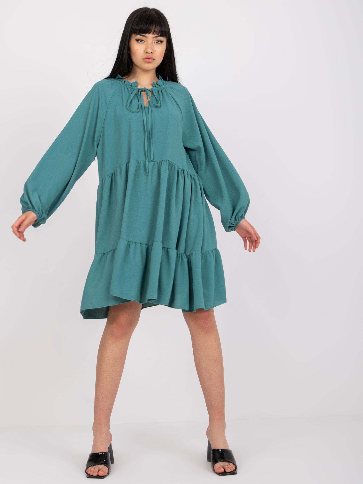 Modré voľné šaty DHJ-SK-C2201.68-blue Veľkosť: ONE SIZE