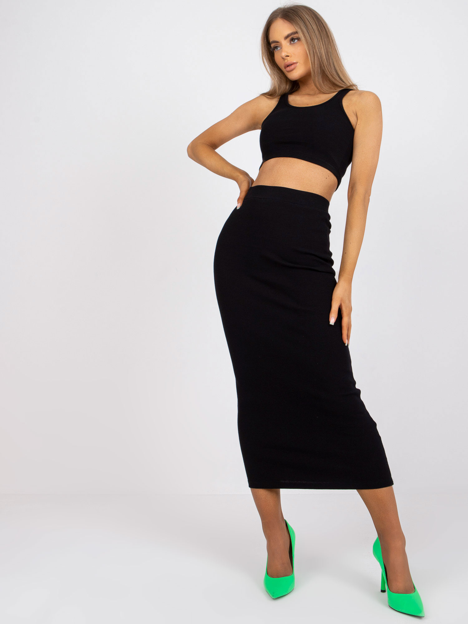 Čierny letný komplet -RV-KMPL-7846.66-black Veľkosť: M