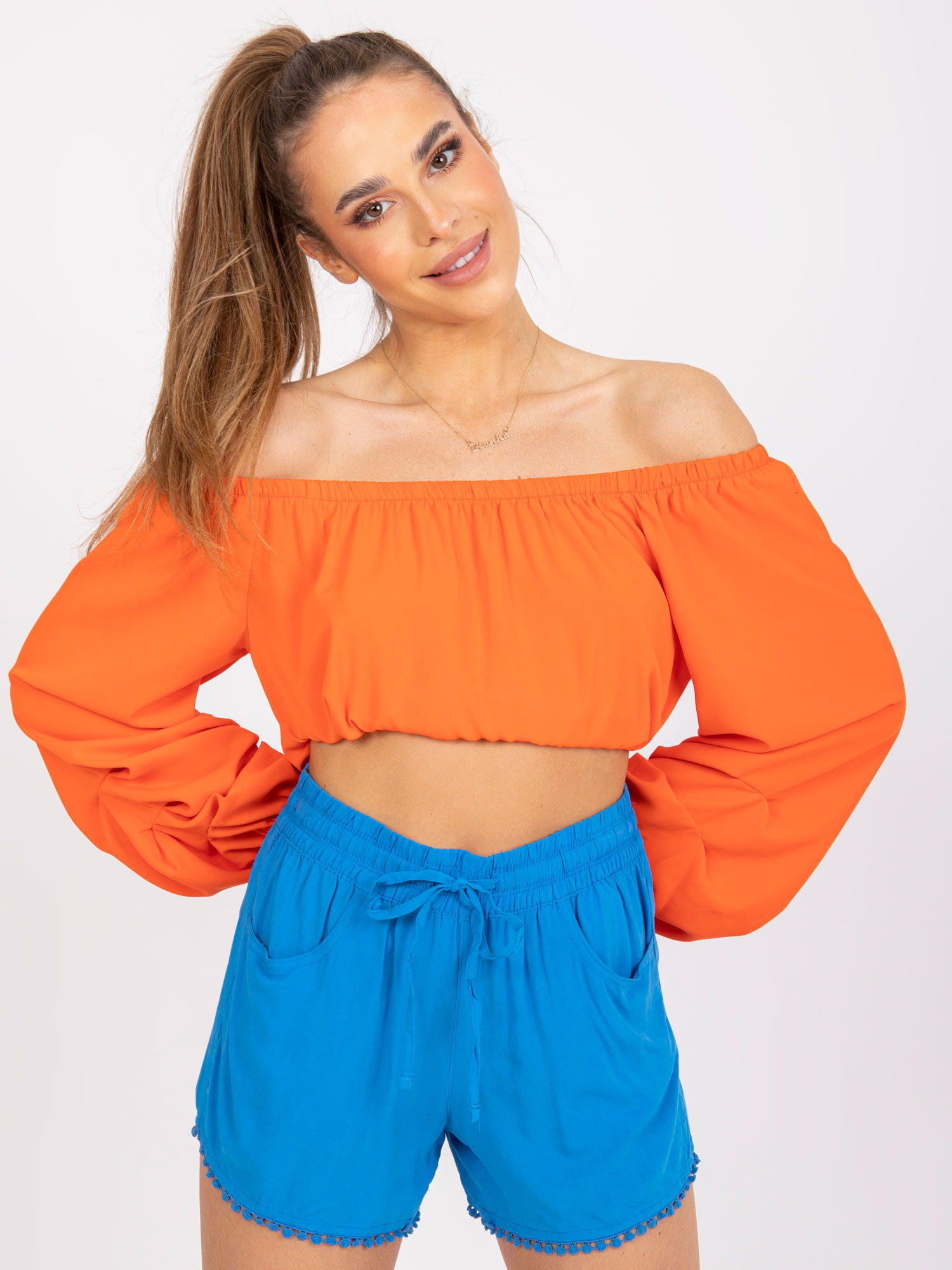 Modré letné šortky D73761M61531KA-blue Veľkosť: S