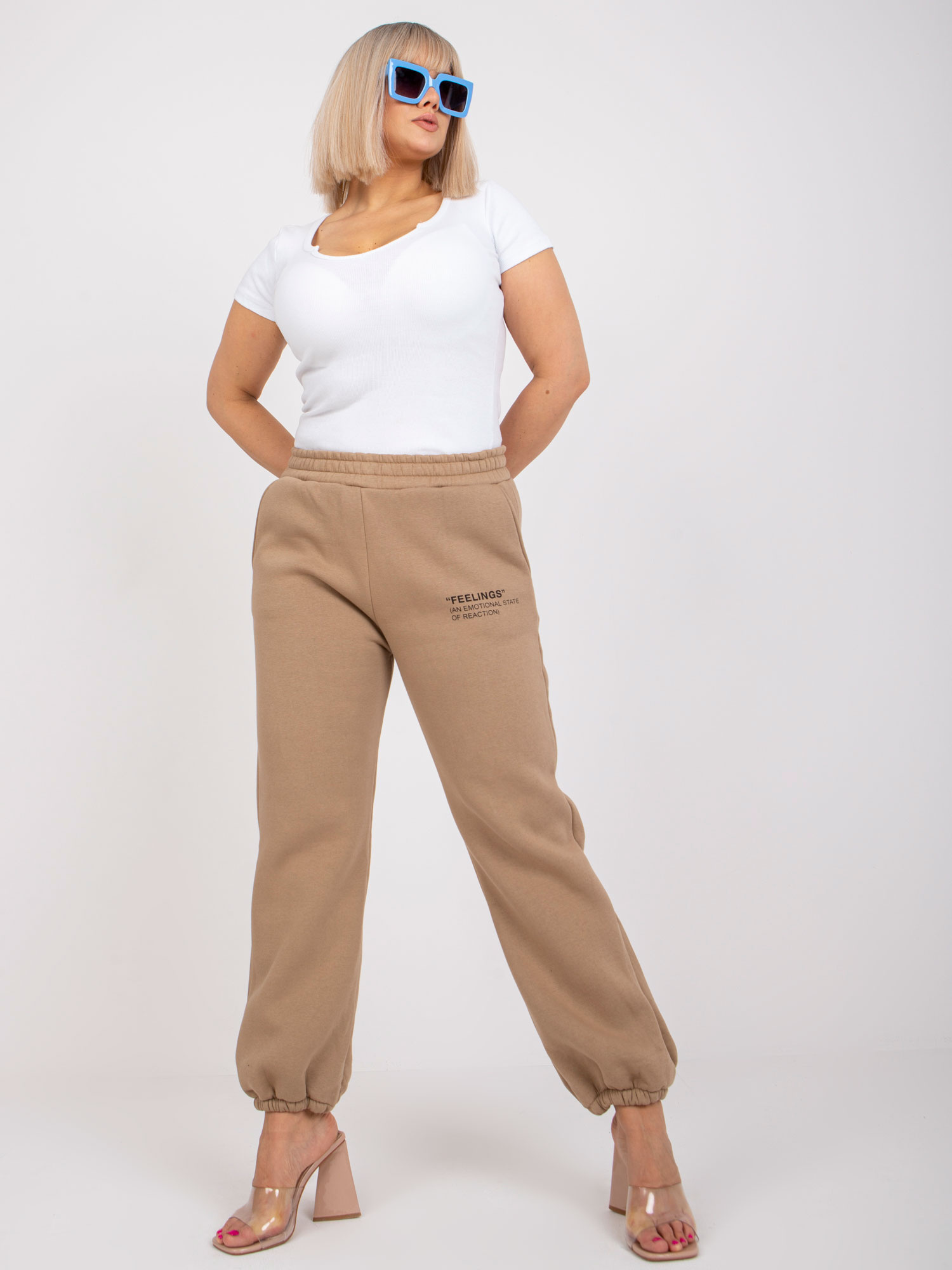 Tmavobéžové tepláky EM-DR-522.52P-dark beige Veľkosť: L