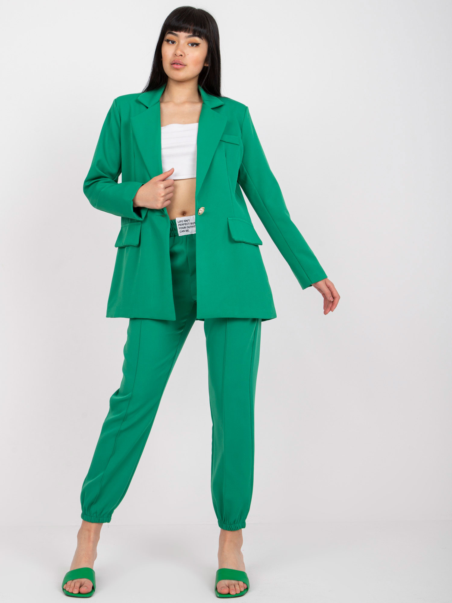 Zelené elegantné sako -DHJ-MA-15556.22X-light green Veľkosť: S