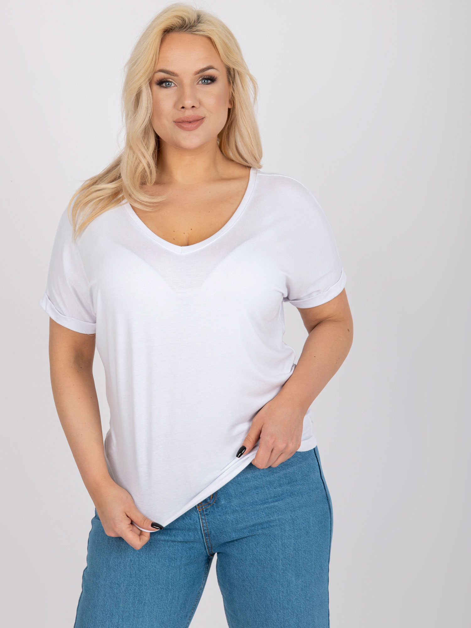 Biele ľahké tričko Dina z viskózy -RV-BZ-7832.57-white Veľkosť: ONE SIZE
