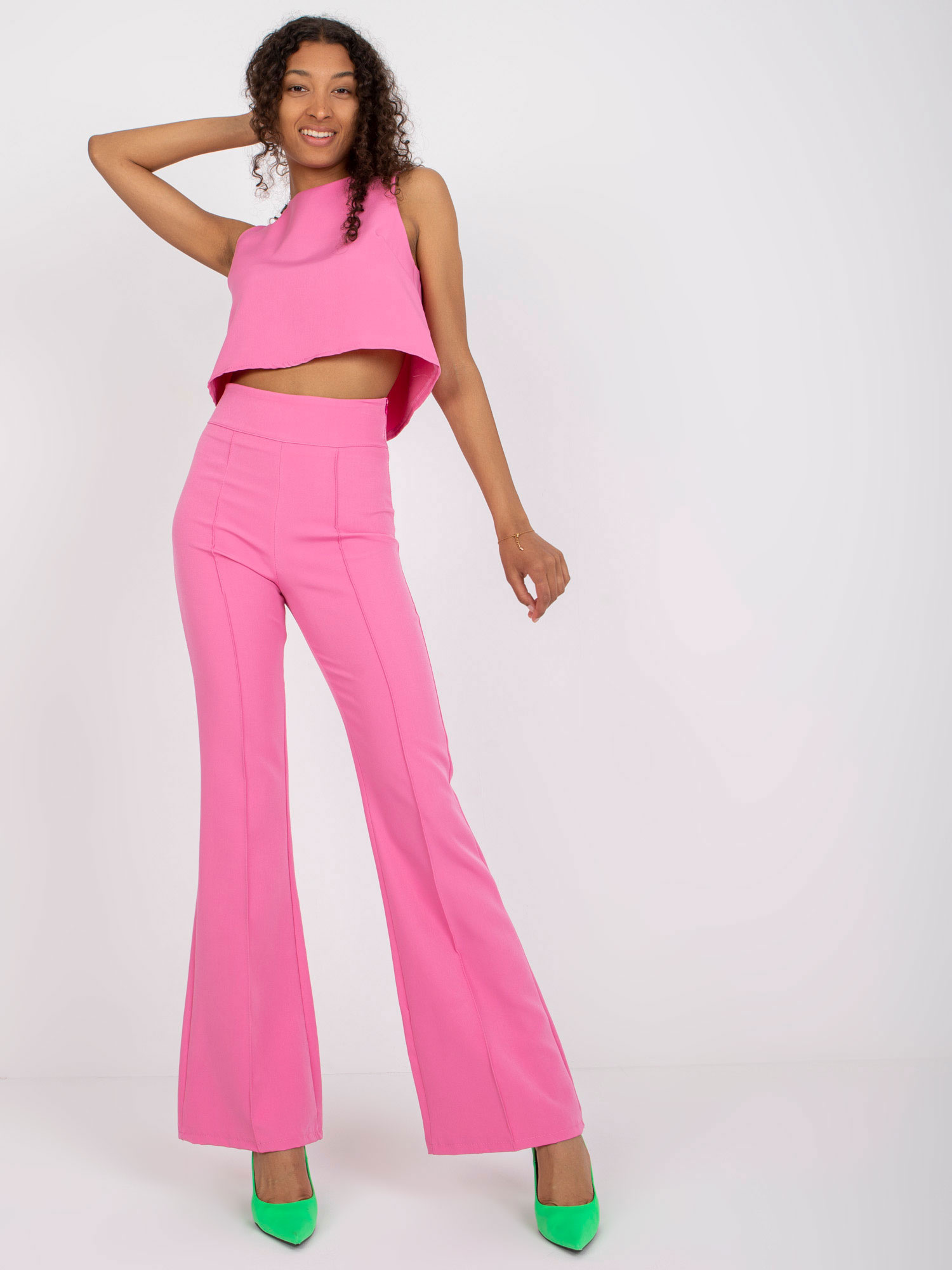 Ružový elegantný komplet nohavíc a topu DHJ-KMPL-6323.18-pink Veľkosť: L
