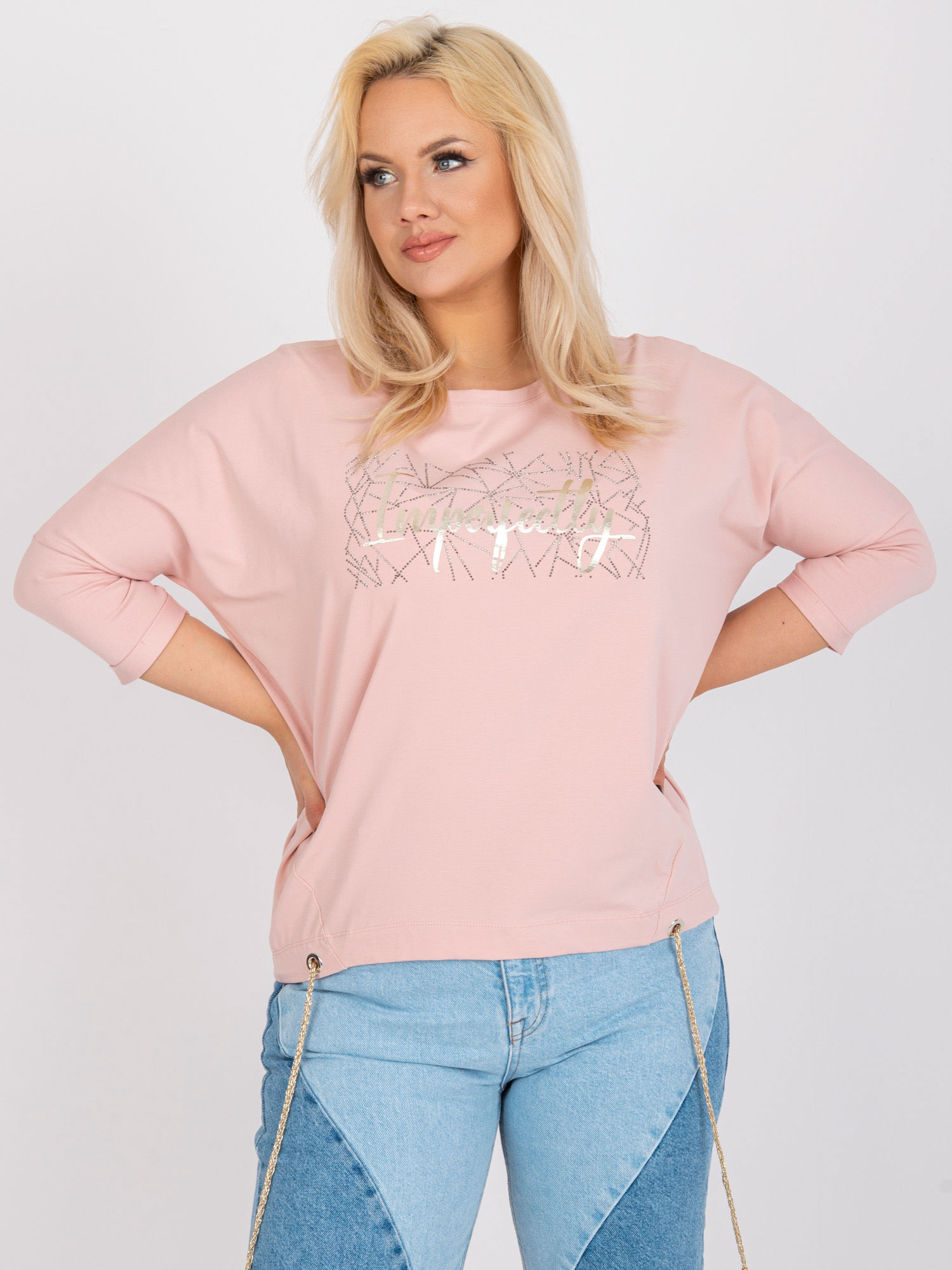 Ružová blúzka s potlačou RV-BZ-7500.28X-pink Veľkosť: ONE SIZE