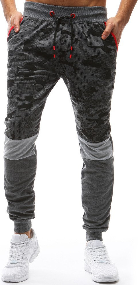 Tmavosivé tepláky so svetlým pruhom UX3628 Veľkosť: M