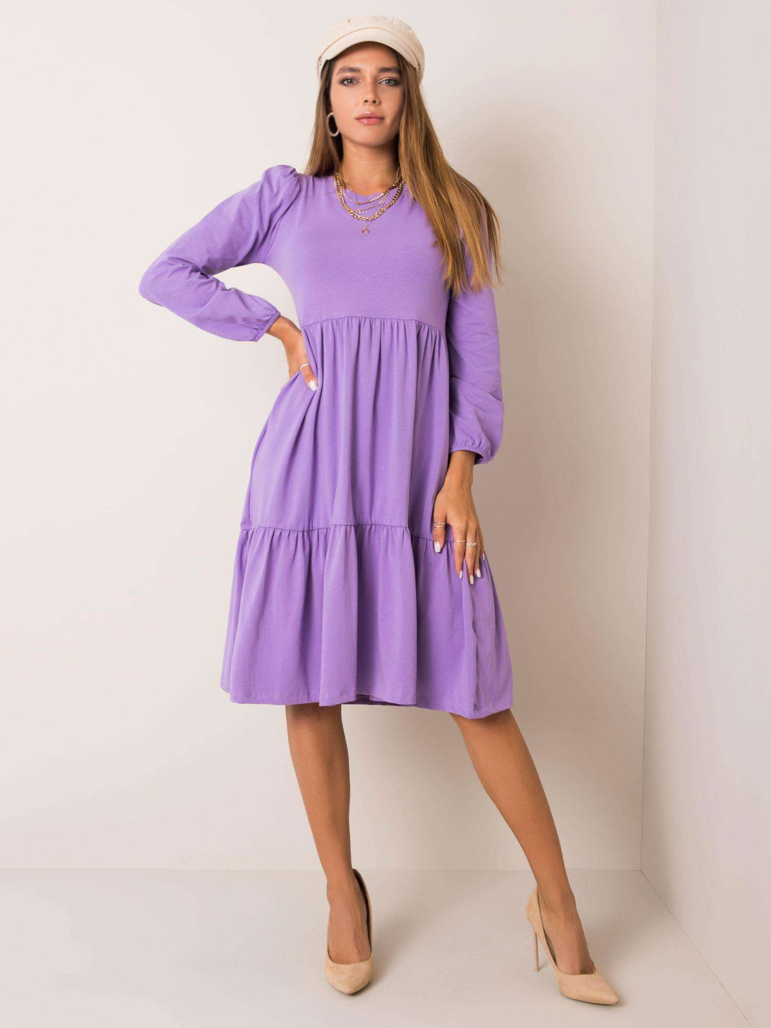 Dámske fialové šaty RV-SK-5832.18X-jasny fioletowy Veľkosť: S