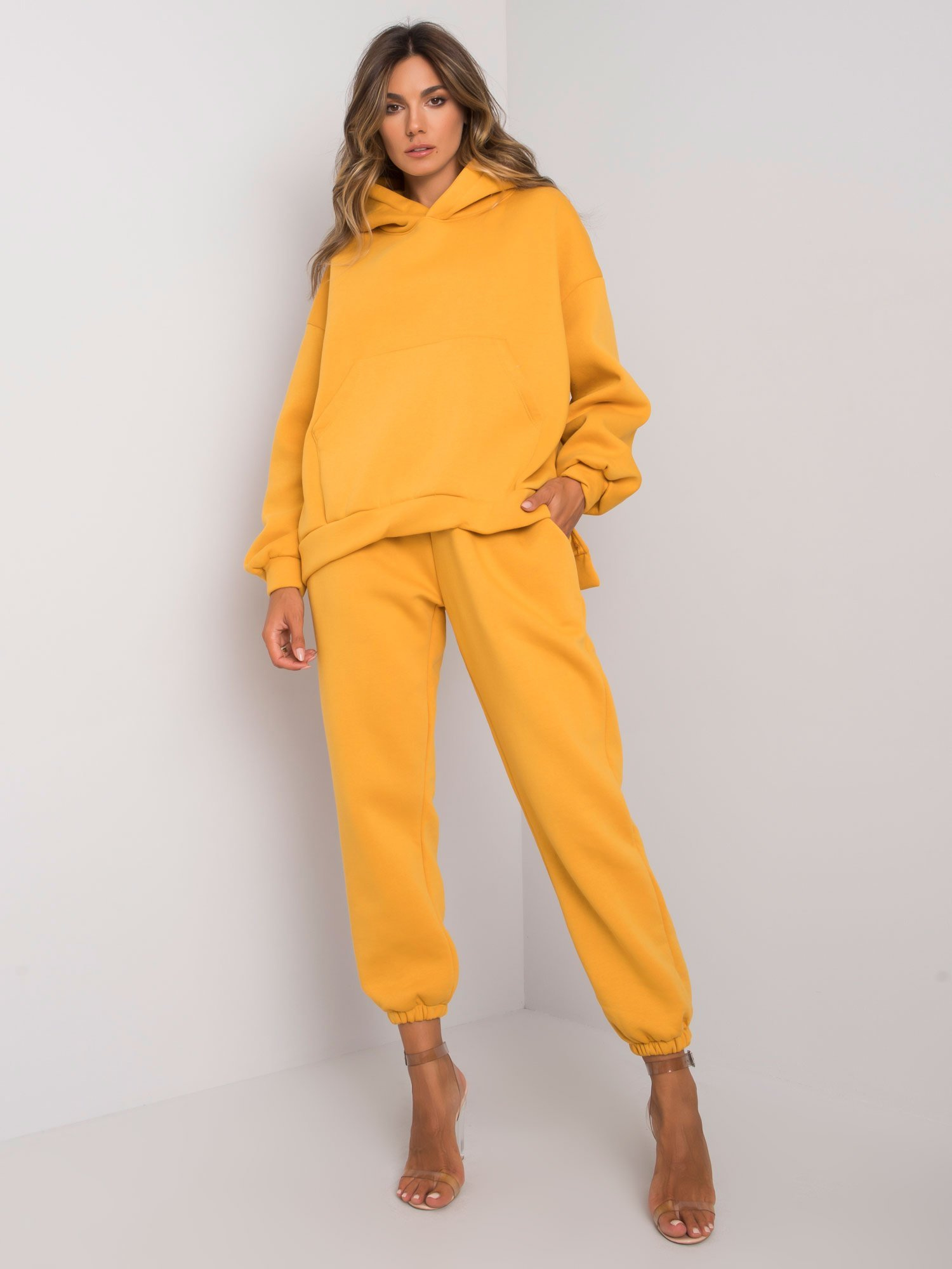 Žltá dámska tepláková súprava -em-KMPL-630.27-yellow Veľkosť: L