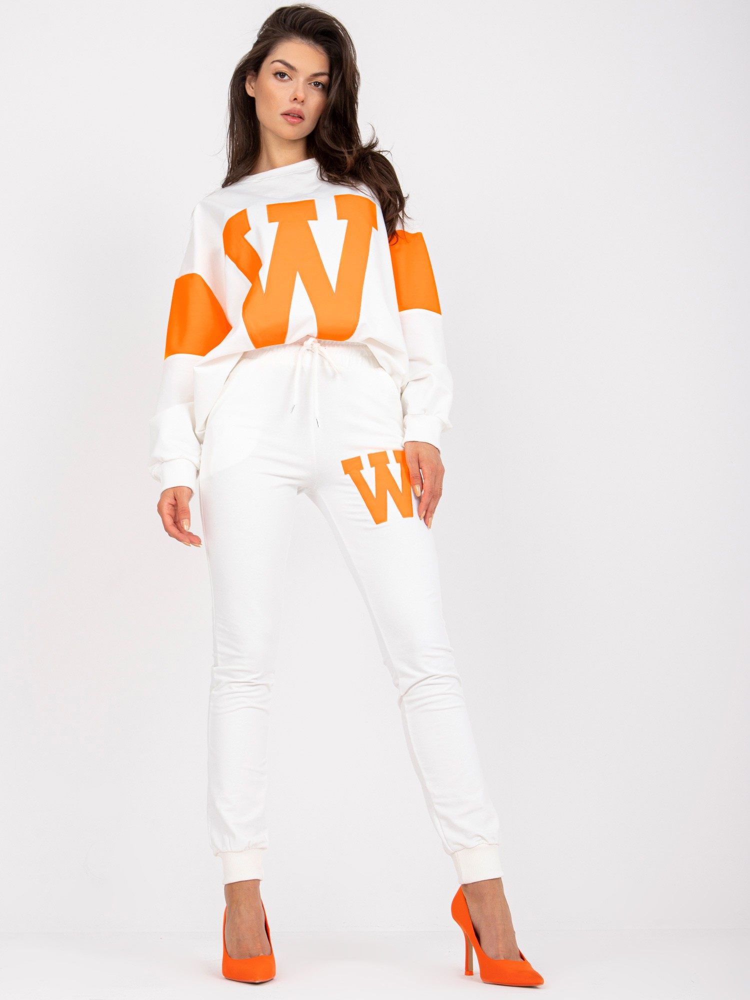 Bielo-oranžová tepláková súprava FA-KMPL-7856.44P-orange Veľkosť: L/XL