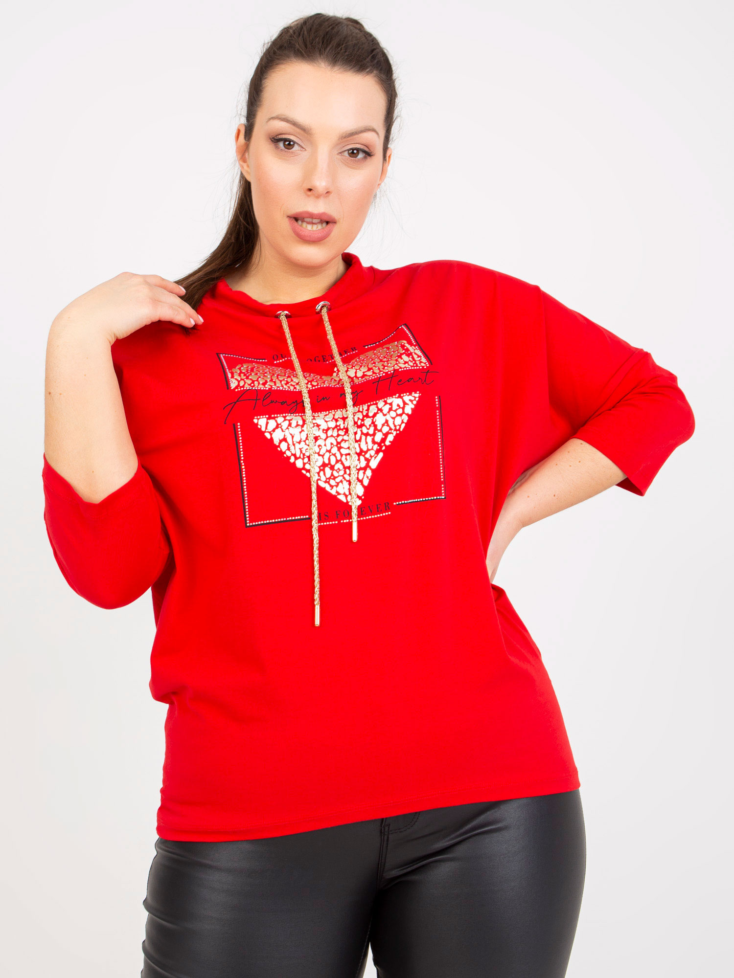 Červená ležérna blúzka -RV-BZ-7485.13P-red Veľkosť: ONE SIZE