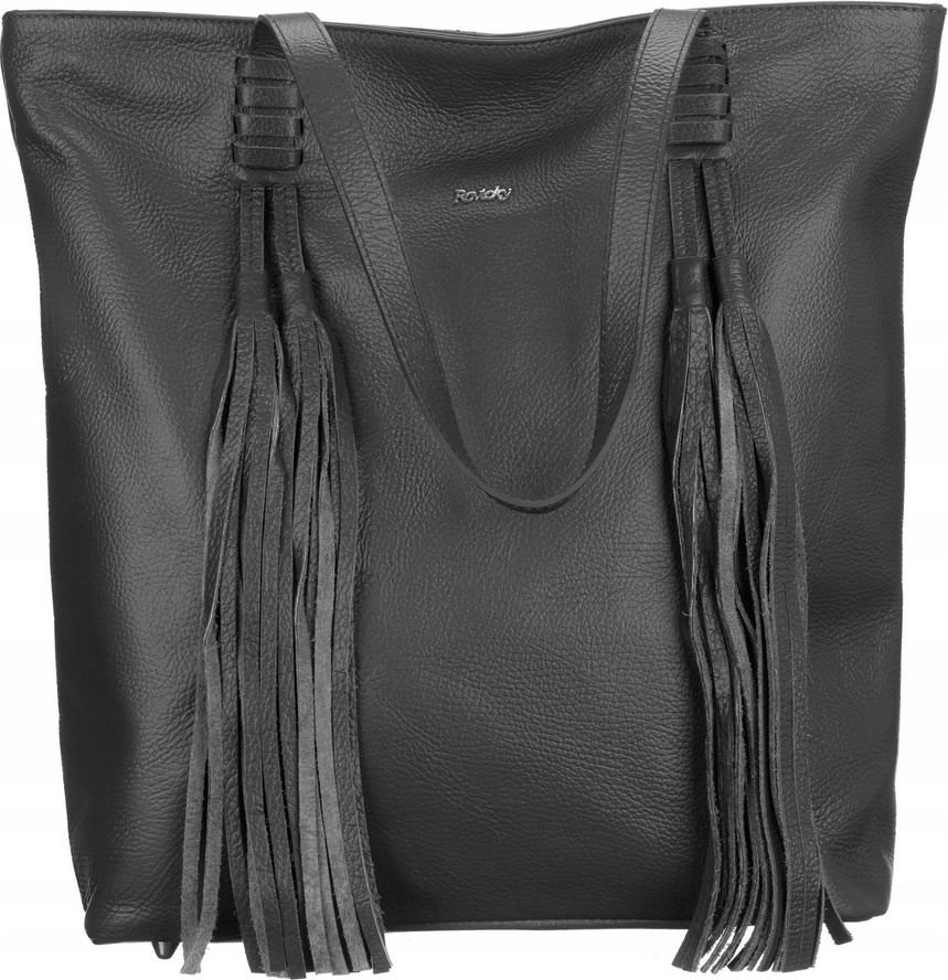 Rovicky tmavosivá shopper kabelka so strapcami TWR-164 grey Veľkosť: ONE SIZE