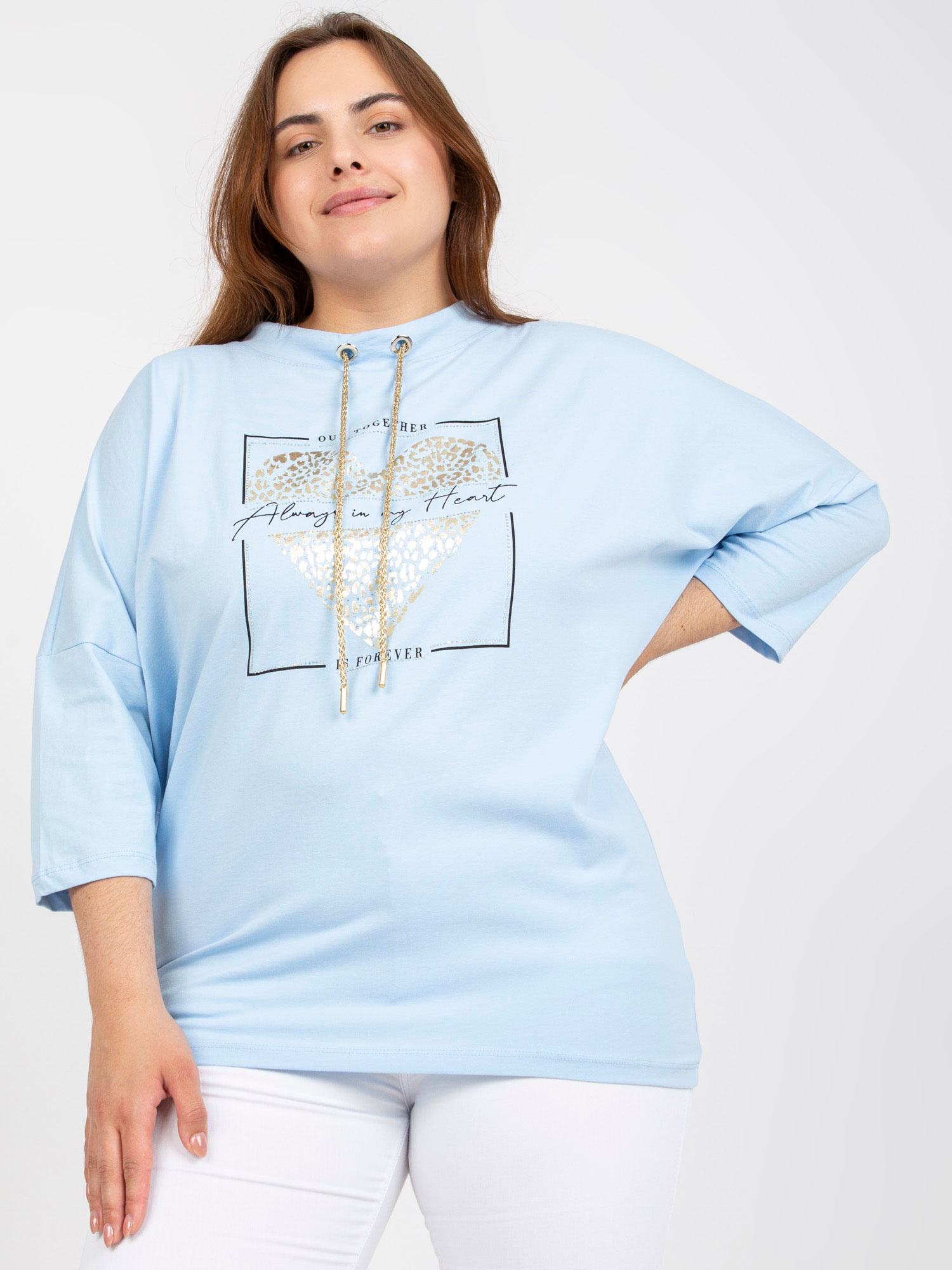 Svetloružová ležérna blúzka RV-BZ-7485.13P-light blue Veľkosť: ONE SIZE