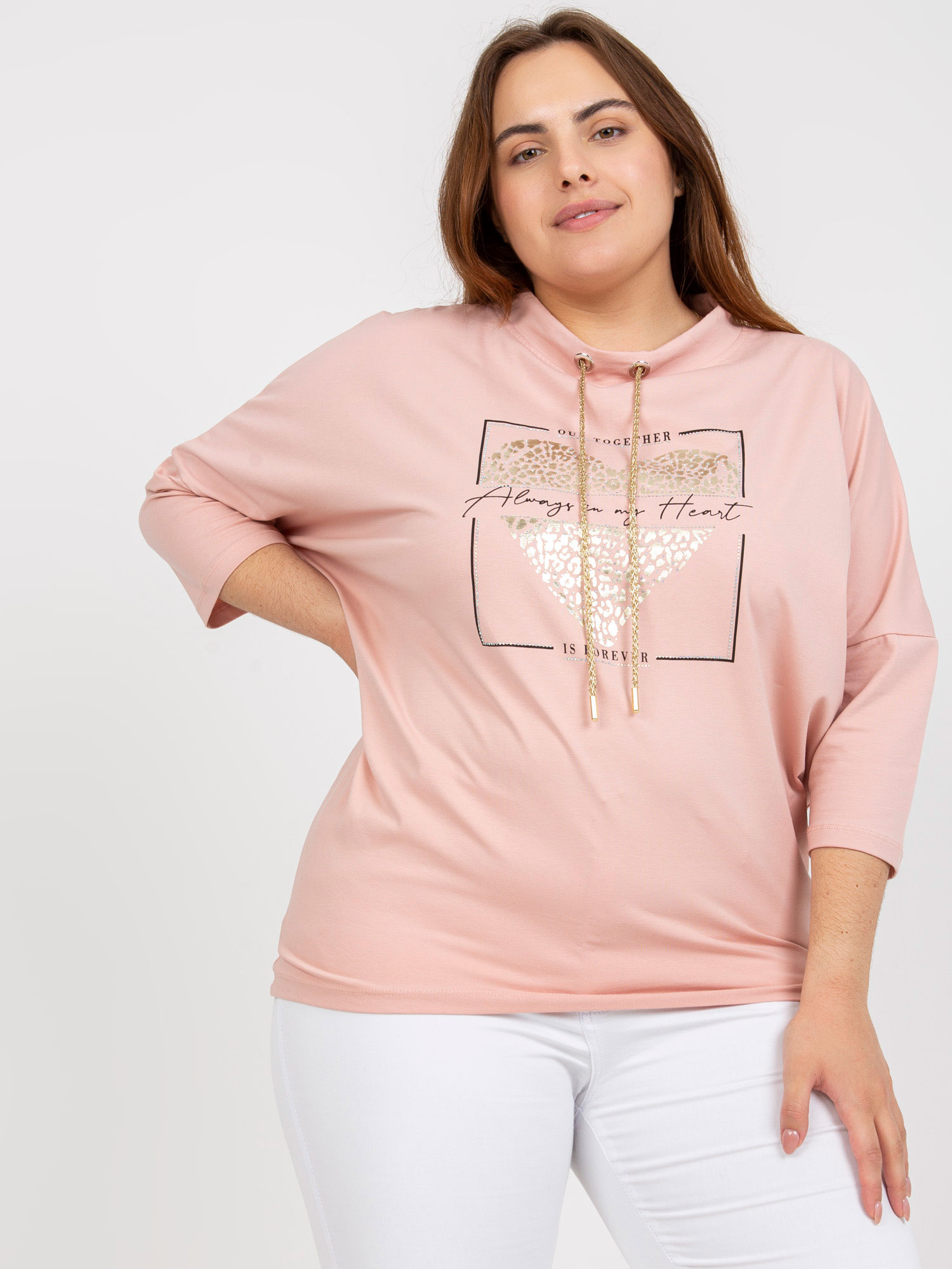 Svetloružová ležérna blúzka -RV-BZ-7485.13P-light pink Veľkosť: ONE SIZE