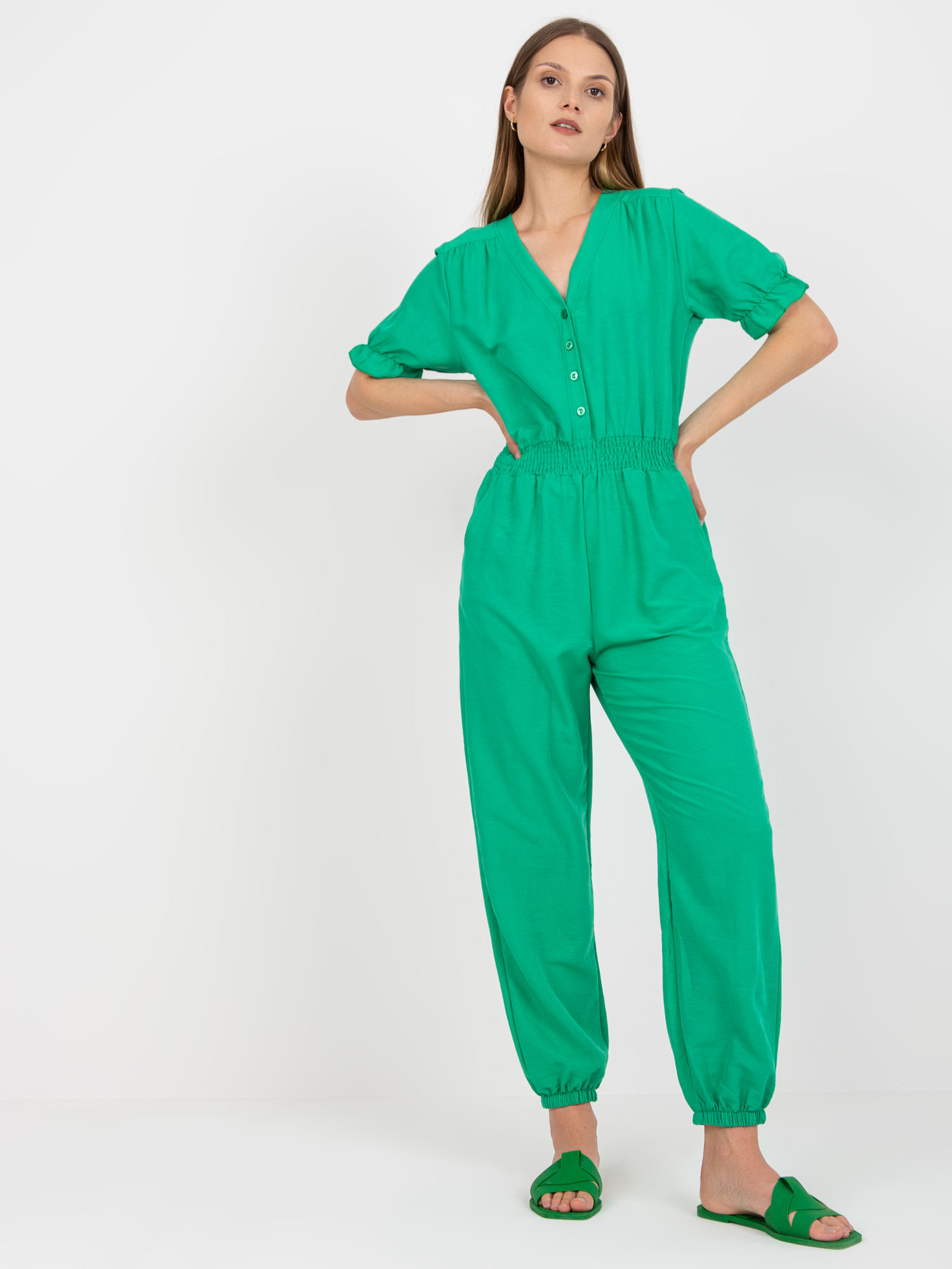 Zelený dlhý overal CA-KO-6298.68-green Veľkosť: S