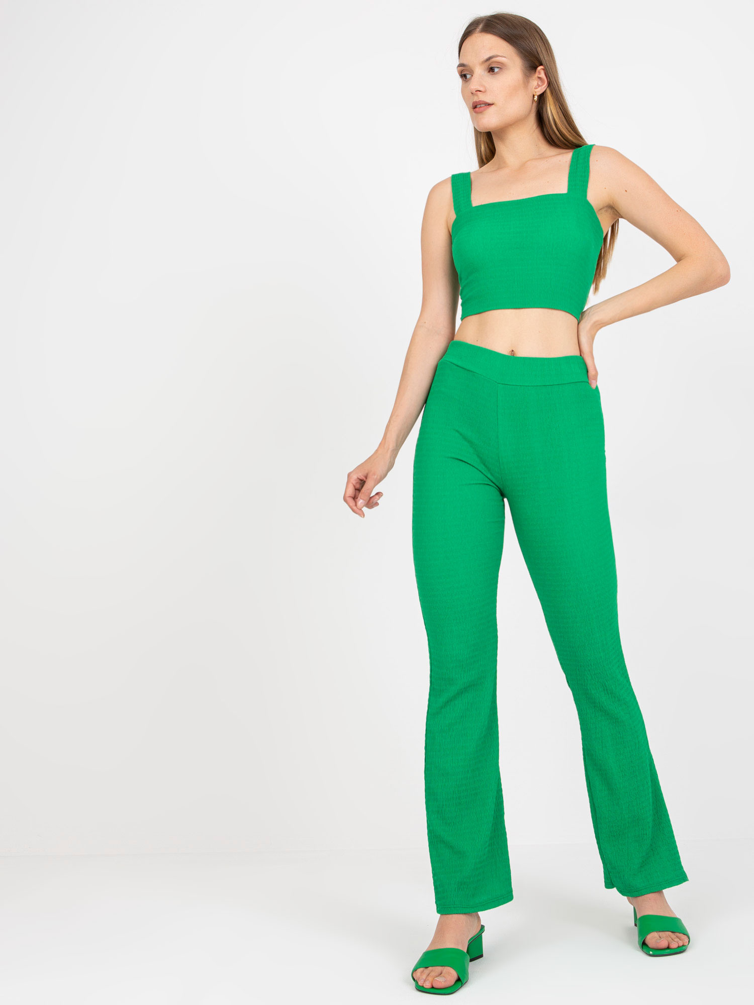 Zelený komplet nohavíc a topu -DHJ-KMPL-15828-green Veľkosť: ONE SIZE