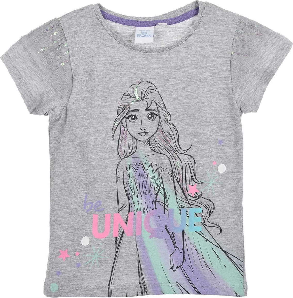 Sivé dievčenské tričko Disney Frozen Veľkosť: 104