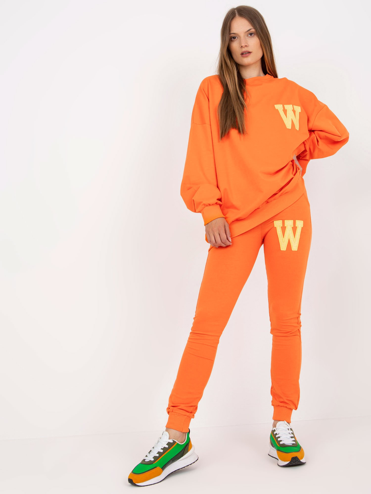 Oranžová tepláková súprava bez kapucne -FA-KMPL-7893.67-orange Veľkosť: L/XL