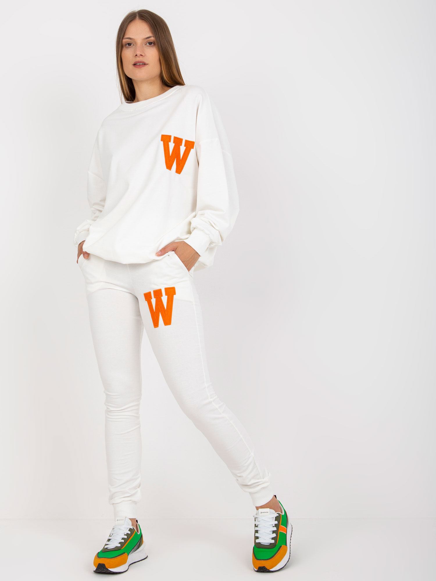 Biela tepláková súprava bez kapucne FA-KMPL-7893.67-white Veľkosť: S/M