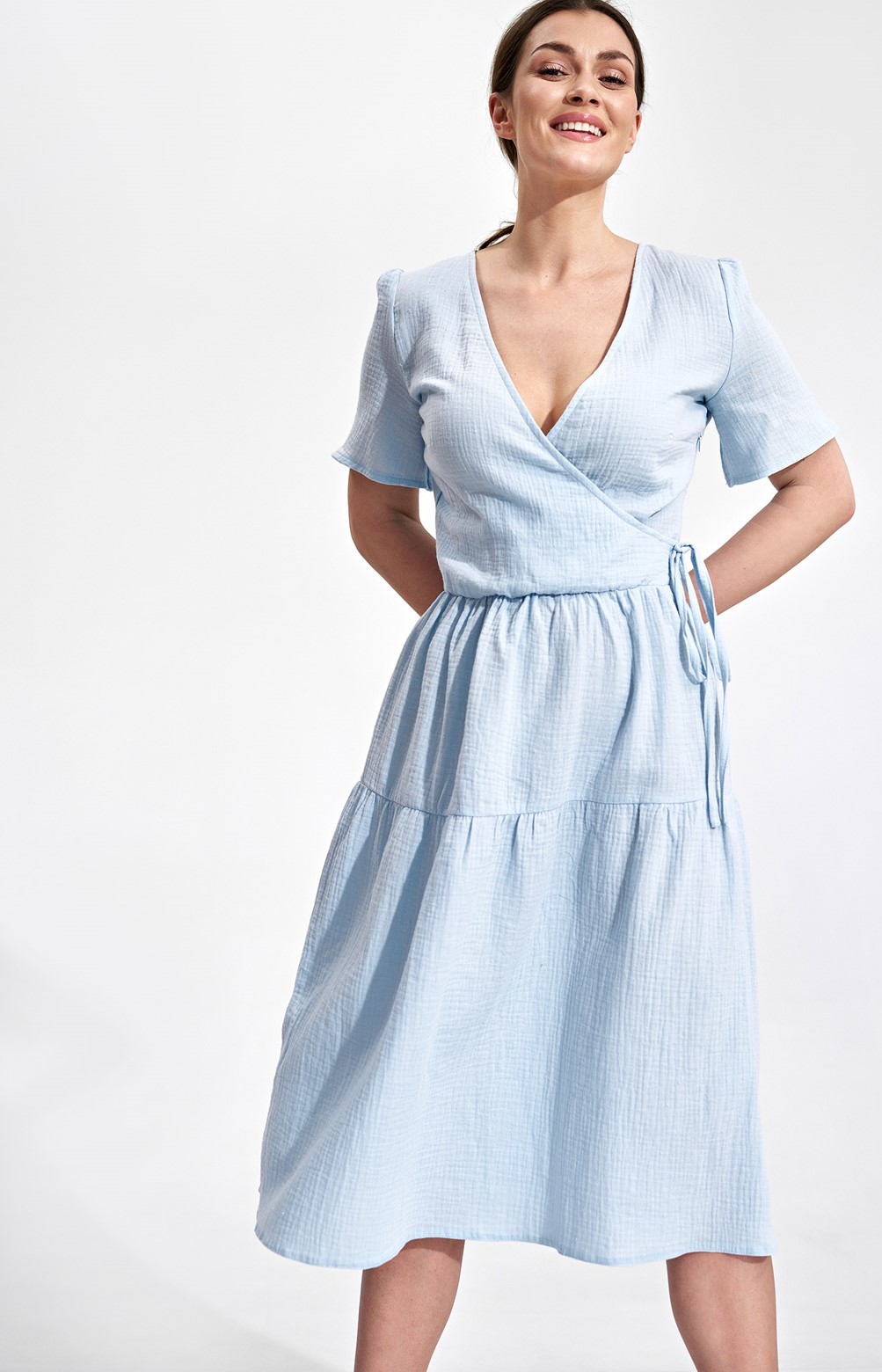 Svetlomodré ľahké letné šaty M872 Light Blue Veľkosť: S