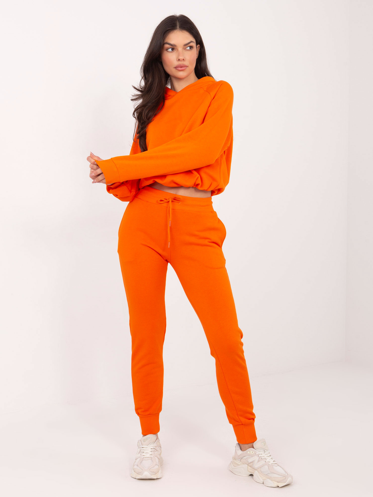 Oranžová basic súprava mikiny a nohavíc RV-KMPL-5757.68-orange Veľkosť: S