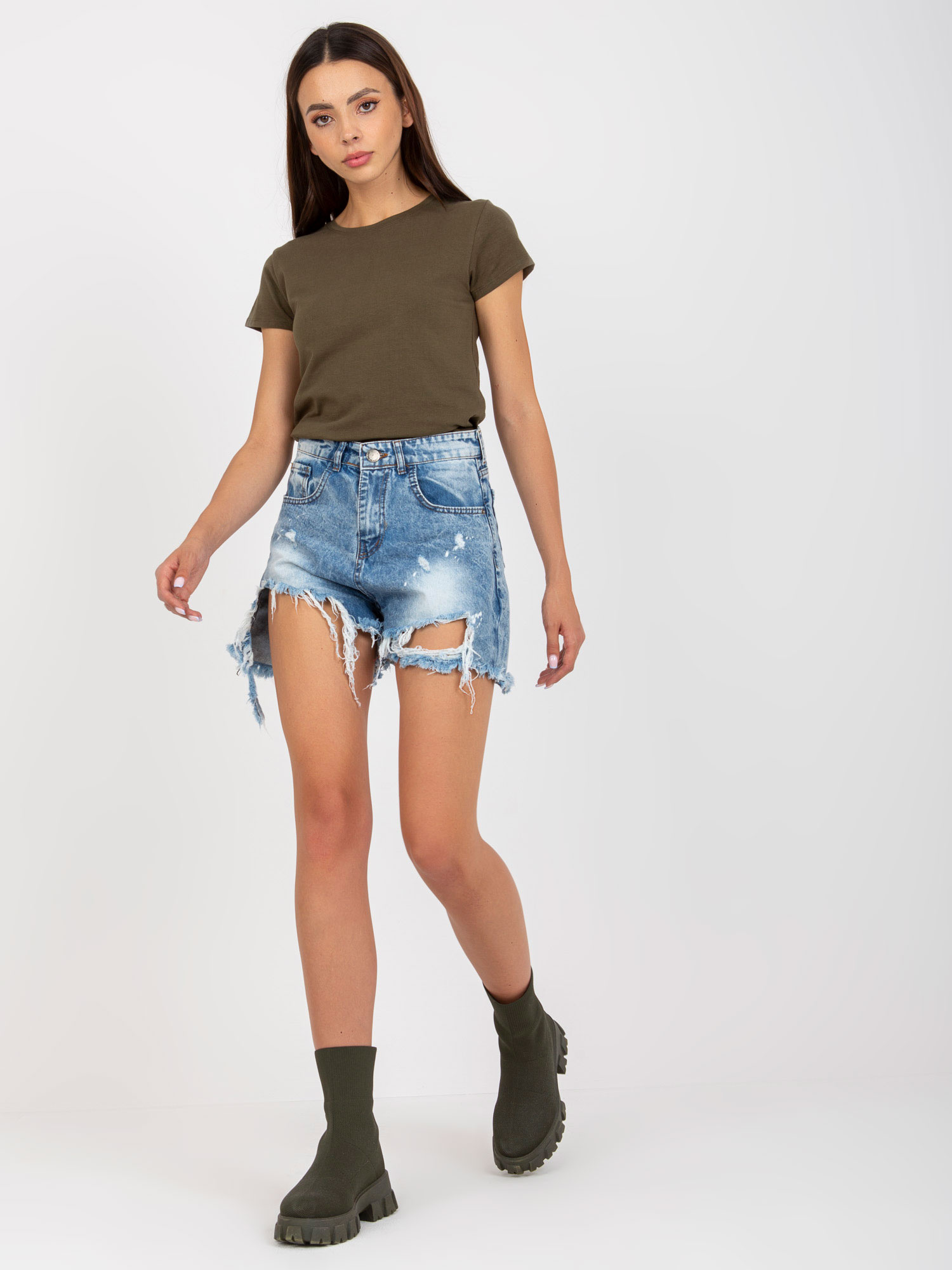 Khaki tričko s okrúhlym výstrihom B-013.11P-khaki Veľkosť: XS