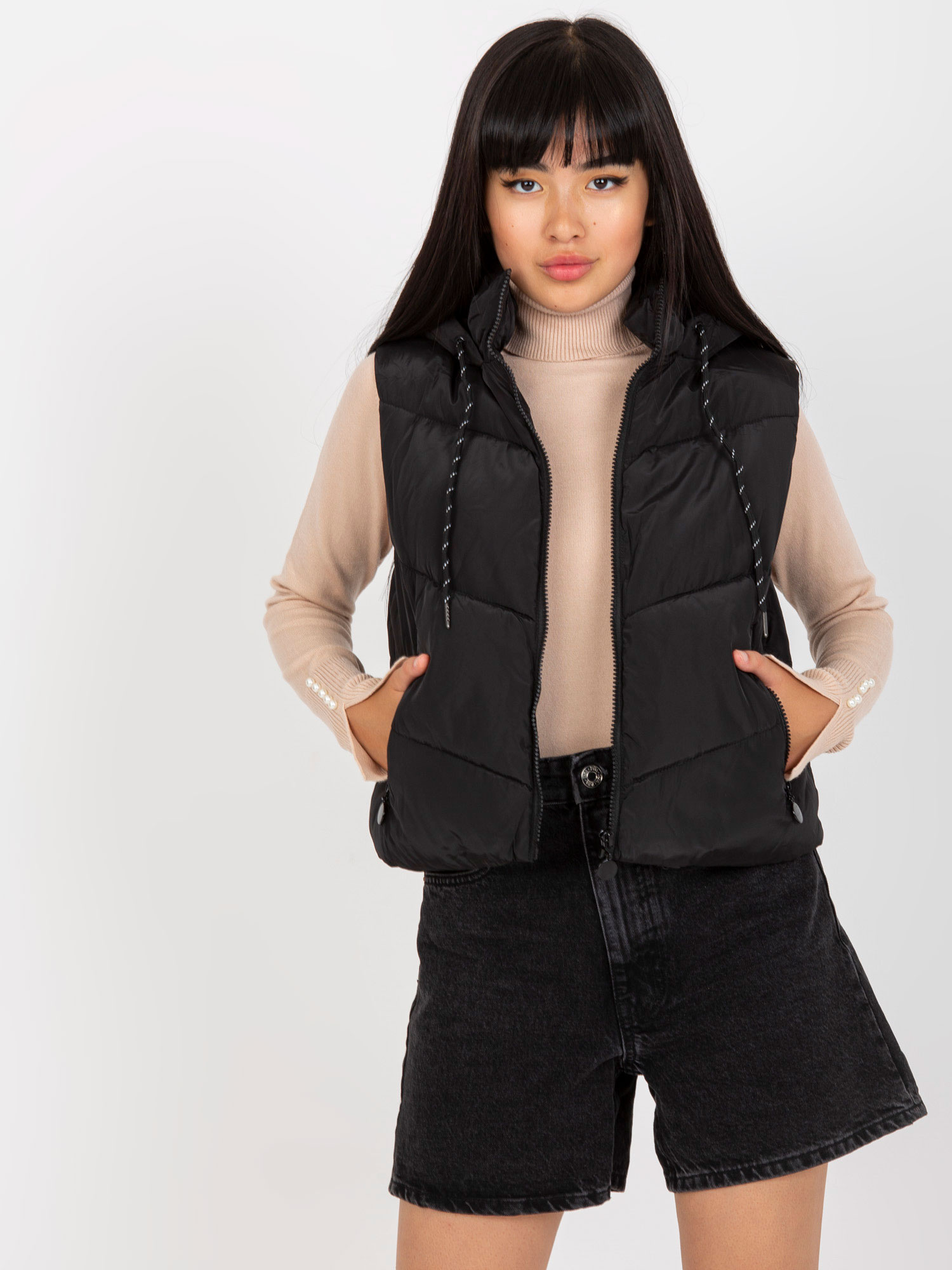 Čierna prešívaná vesta NM-KZ-H-927/01.84-black Veľkosť: XL