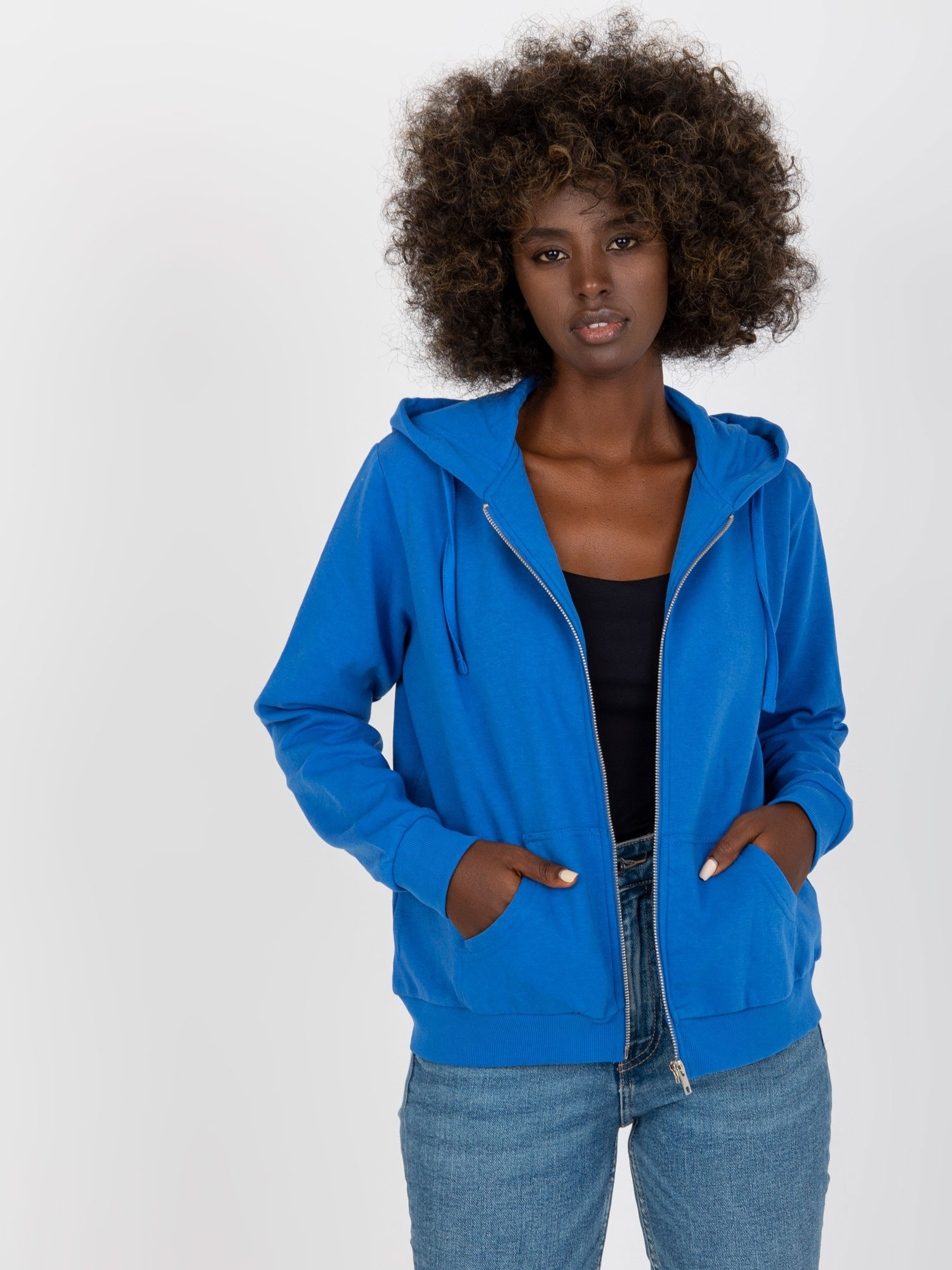 Modrá mikina na zips -B-002.06-dark blue Veľkosť: S