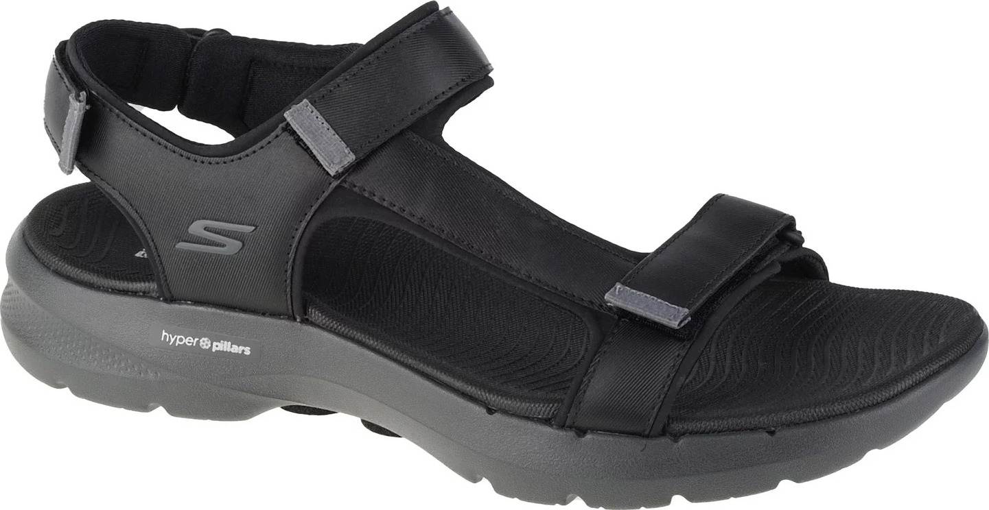 ČIERNE PÁNSKE SANDÁLE SKECHERS GO WALK 6 SANDAL 229126-BKGY Veľkosť: 43.5