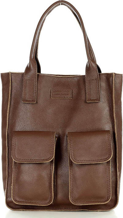 MARCO MAZZINI Tmavohnedá shopper bag s vreckami (s131v) Veľkosť: ONE SIZE