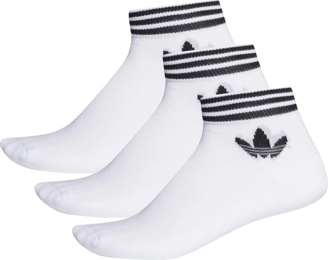 BIELA SADA PONOŽIEK ADIDAS TREFOIL ANKLE SOCKS 3 PAIRS EE1152 Veľkosť: 43-46