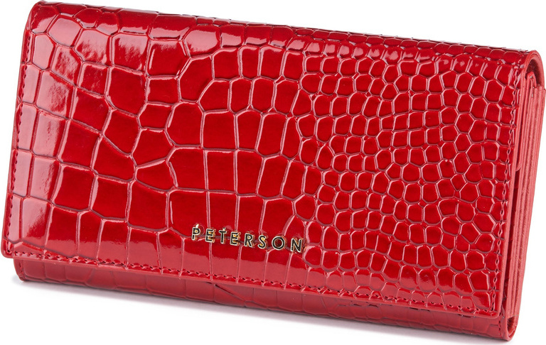 Peterson Červená dlhá peňaženka s hadím vzorom Y021 PTN CR-411-RED Veľkosť: ONE SIZE