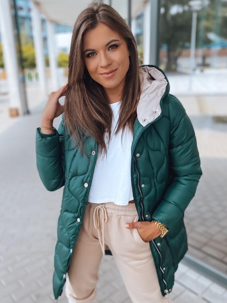 Tmavozelená prešívaná bunda LORET TY2893 Veľkosť: S