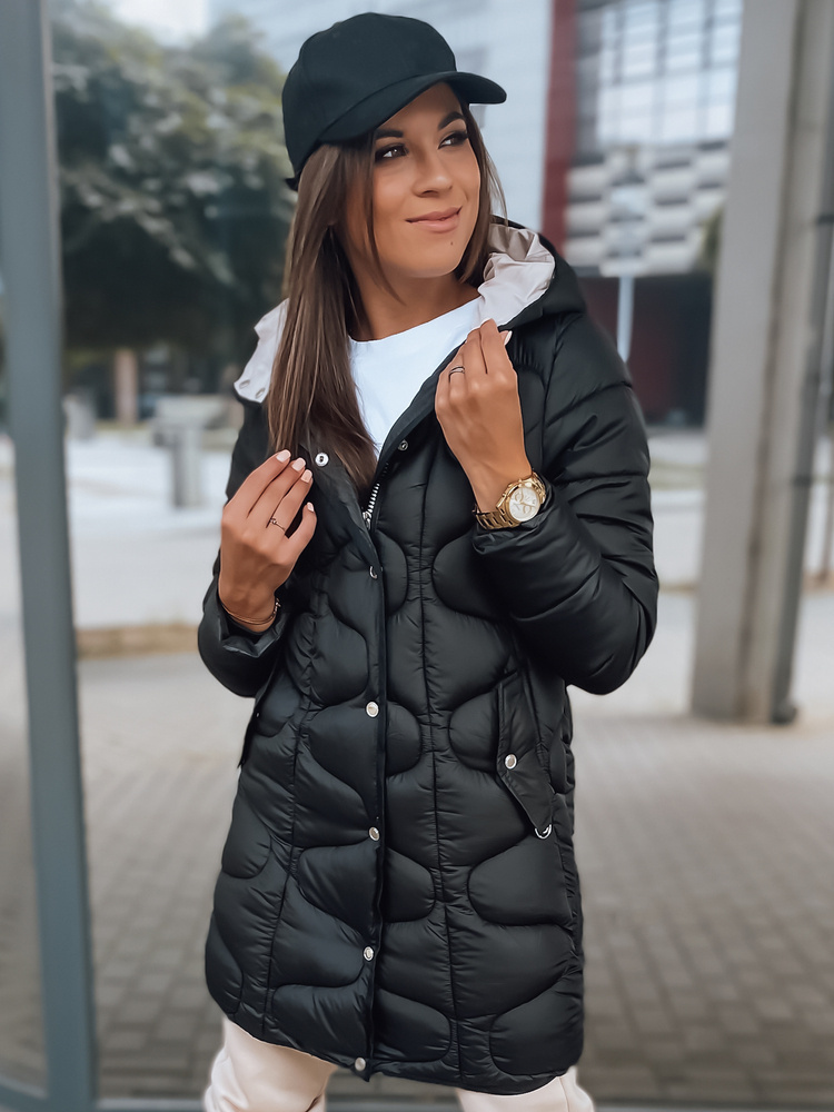 Čierna prešívaná bunda LORET TY2894 Veľkosť: XL
