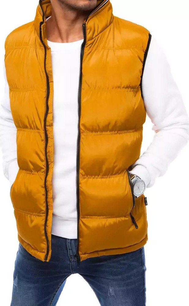 Žltá pánska prešívaná vesta TX4084 Veľkosť: S