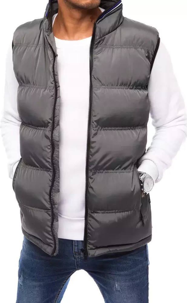 Tmavosivá prešívaná vesta TX4087 Veľkosť: S