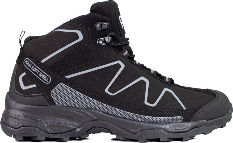 Vysoké šnurovacie pánske trekové topánky DK - čierna 2147B/G-M Veľkosť: 41