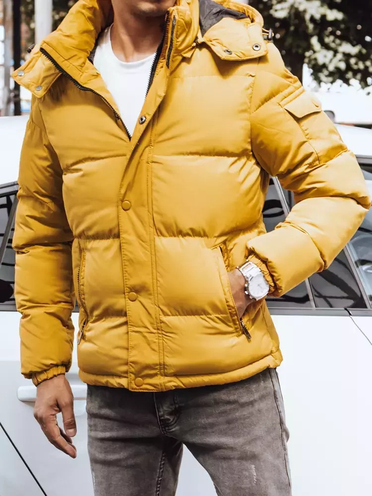 Žltá prešívaná pánska zimná bunda TX4180 Veľkosť: 2XL