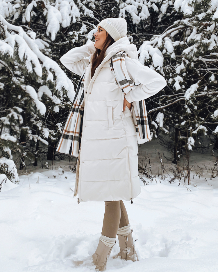 Smotanová vesta s kapucňou NOELIA TY3133 Veľkosť: S