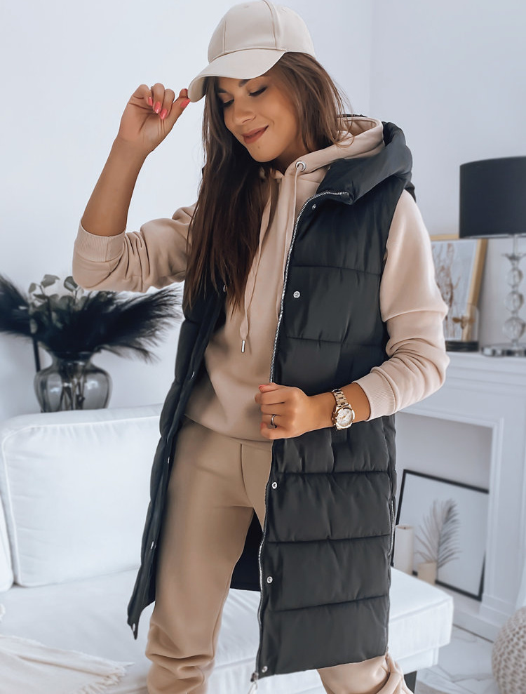 Čierna vesta s kapucňou NOELIA TY3134 Veľkosť: L