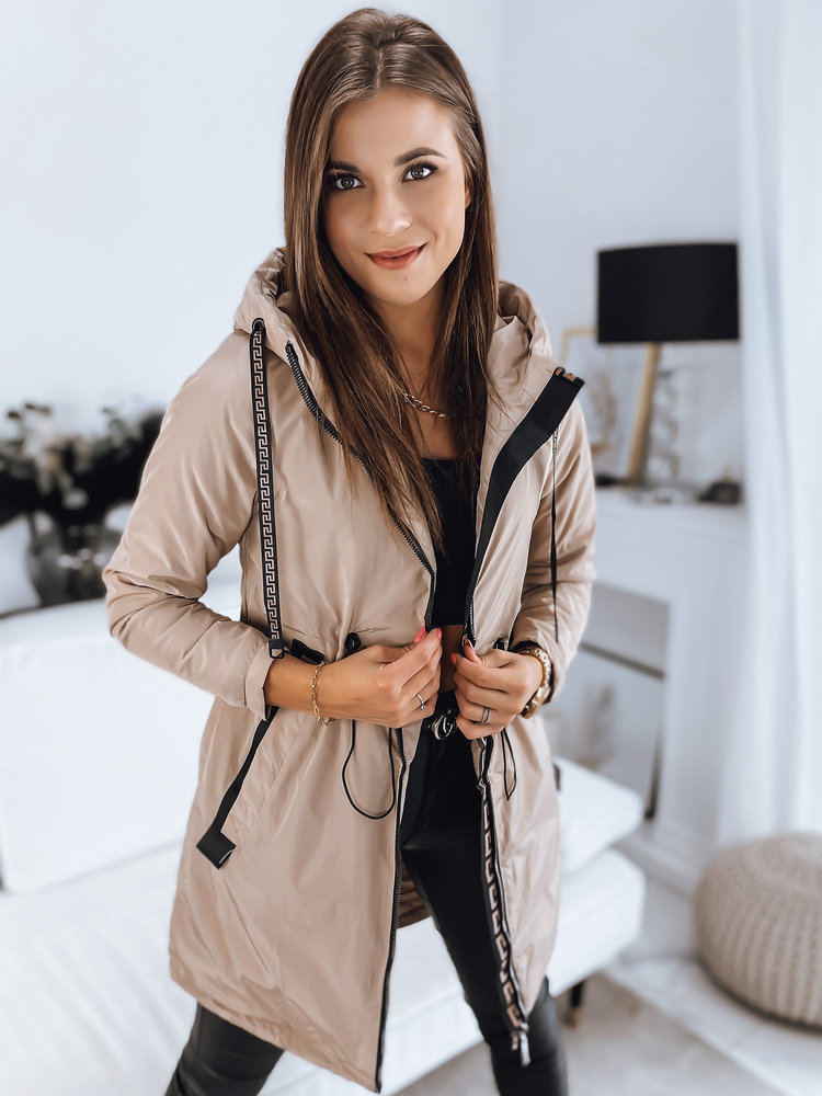 Béžová prechná parka VERONI TY3213 Veľkosť: L