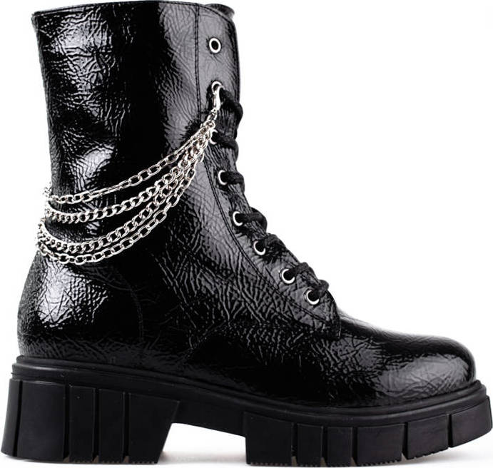 Čierne členkové topánky s retiazkami HXZ22-45B Veľkosť: 37