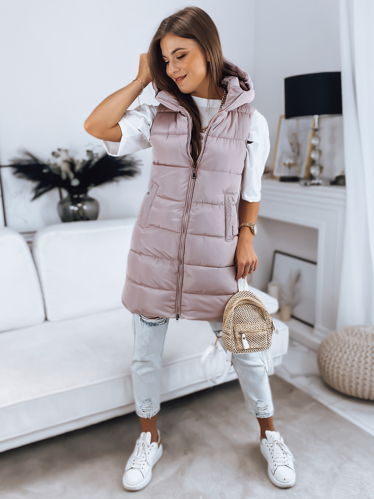 Svetloružová prešívaná vesta BRITA TY3231 Veľkosť: L