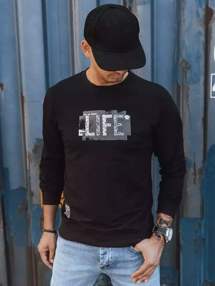 Čierna pánska mikina LIFE BX5360 Veľkosť: XL