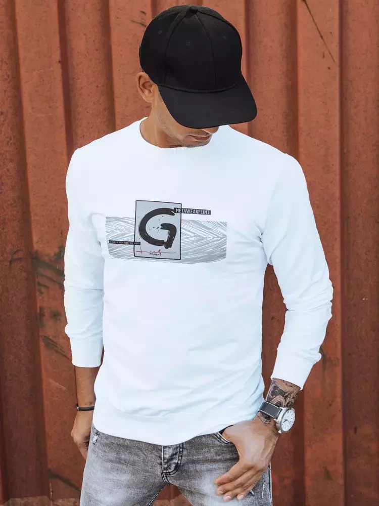 Biela mikina bez kapucne BX5370 Veľkosť: 3XL
