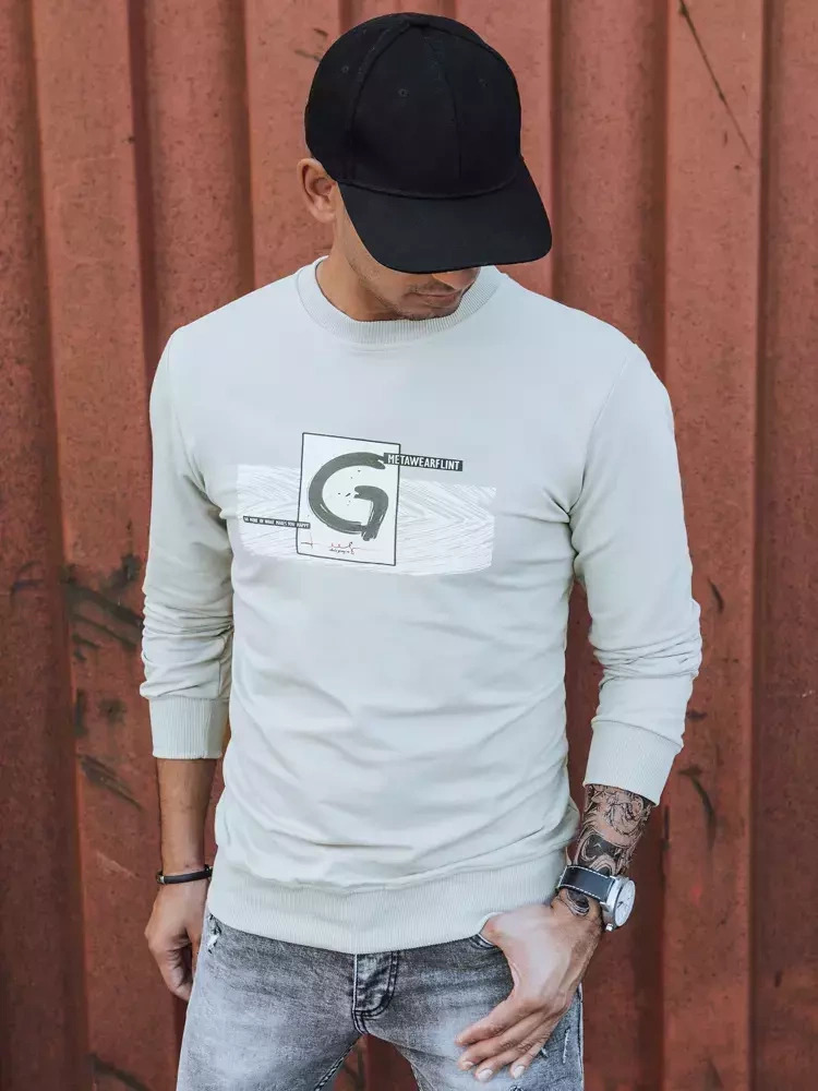 Béžová mikina bez kapucne BX5371 Veľkosť: XL