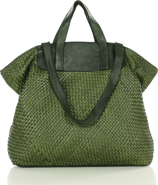 MARCO MAZZINI Zelená pletená shopper bag (v186c) Veľkosť: ONE SIZE